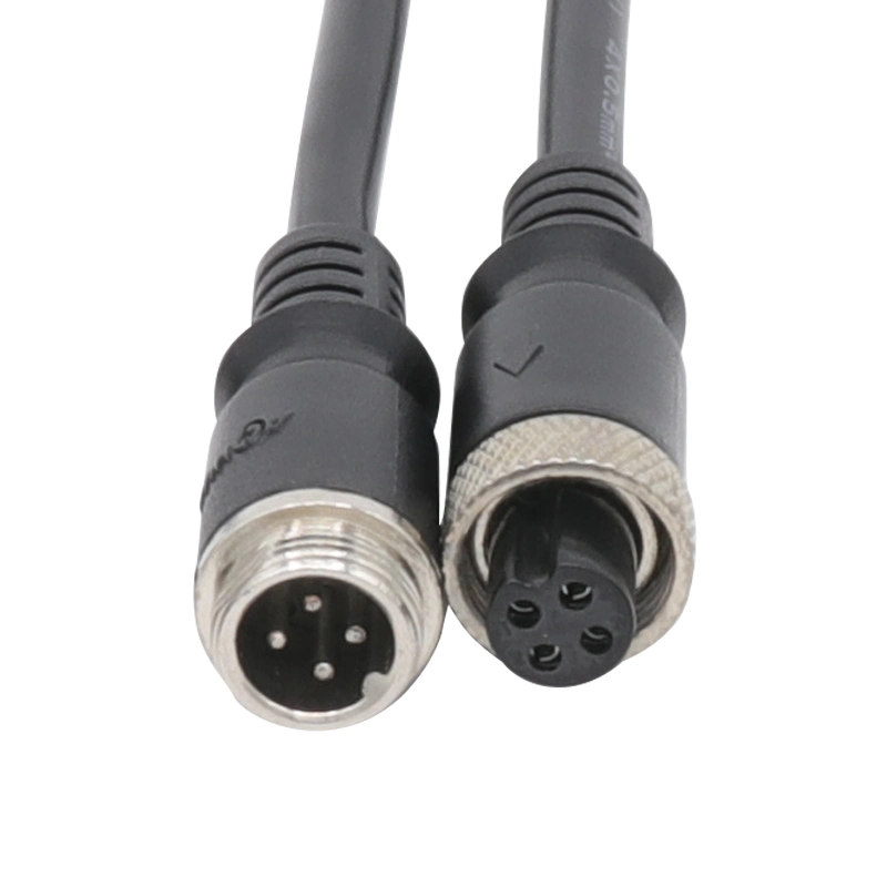 Waterproof 4 Pin Aviation Head Sensor M12 Circular Connector Male to Female Cable