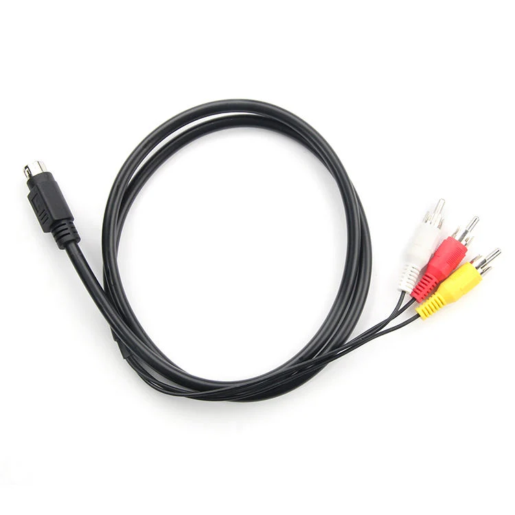 8 Pin Mini DIN to RCA Cable Video DIN 10 Pin to 3 RCA Video Cable Flat AV Cable 10 Pin Mini DIN